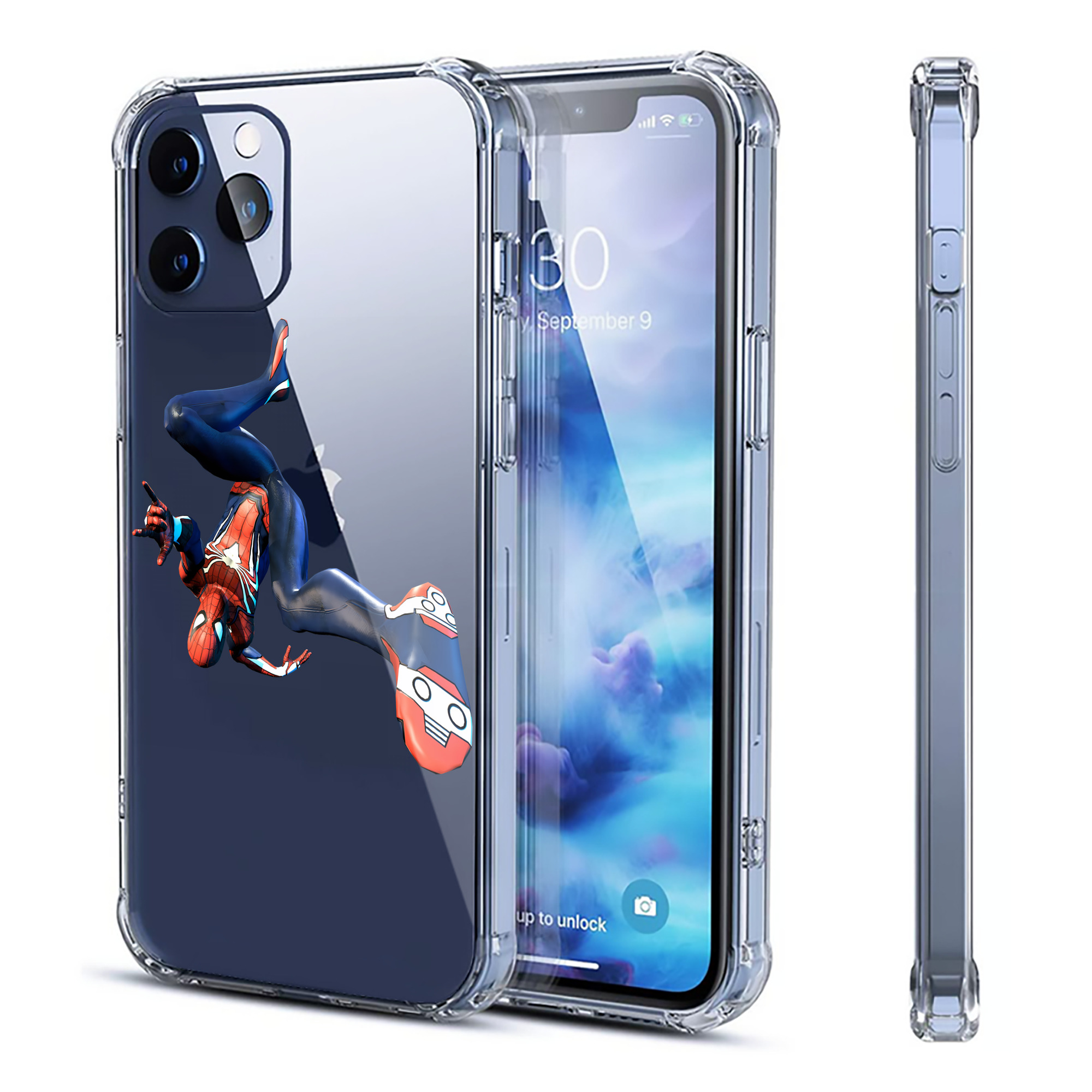 （画像用） Spider Man スパイダーマン 【iPhone 12シリーズ対応】透明スマホケース（クリアソフトケース）